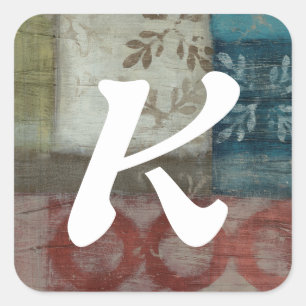 Adesivo Quadrado Monograma   Patrimônio Abstrato II