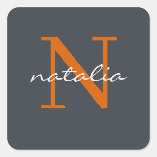 Adesivo Quadrado monograma personalizado