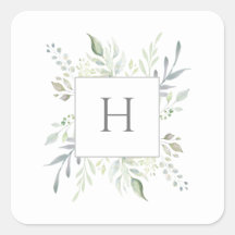 Monograma Personalizado Cor Botânica Inicial
