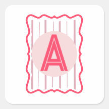 Monograma Personalizado Rosa com Borda Ondulada