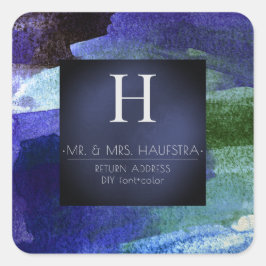 Adesivo Quadrado Monograma PixDezines, Blush+Prata+Bloco de Cores V