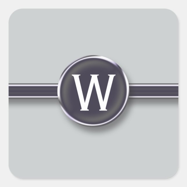 Adesivo Quadrado Monograma Silver Foil Tywrite - Letra (Frente)