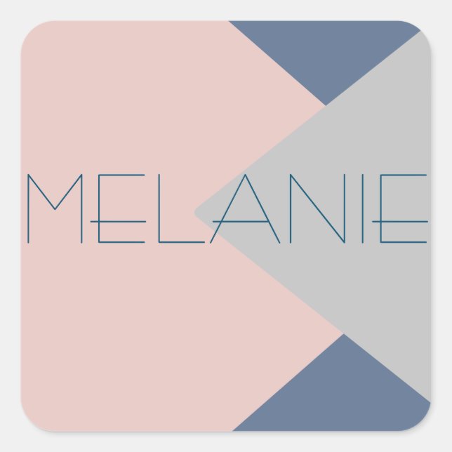 Adesivo Quadrado monograma super moderno de alta moda (Frente)