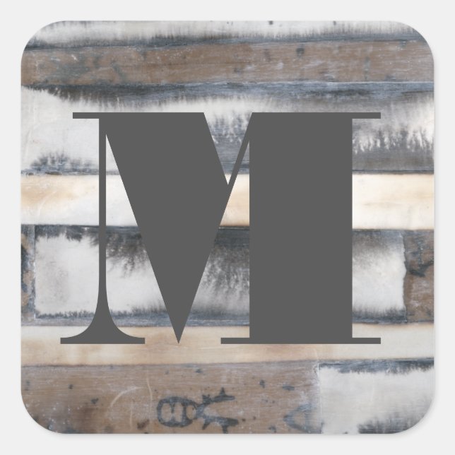 Adesivo Quadrado Monograma | Terra e fumaça I (Frente)