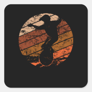 Adesivo Quadrado MonoWheel Vintage Rótulo EUC Sunset