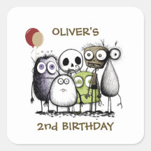 Monster Party Kids Invitation Envelope Seal