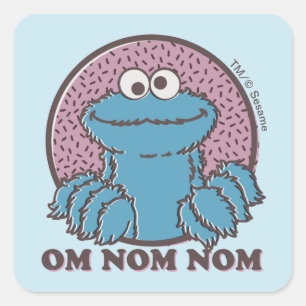 Adesivo Quadrado Monstro Come Biscoitos Om Nom Nom