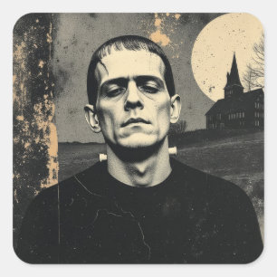 Adesivo Quadrado Monstro de Frankenstein Halloween