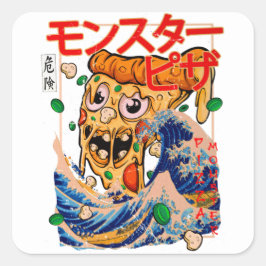 Adesivo Quadrado Monstro de Pizza Gigante em Kanagawa