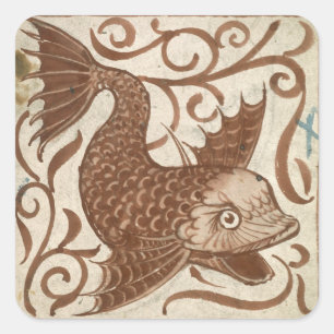 Adesivo Quadrado Monstro do mar (c/c no papel)