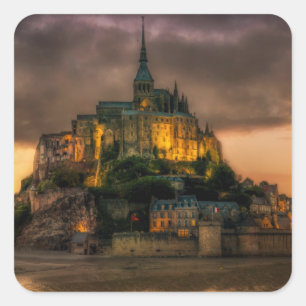 Adesivo Quadrado Mont Rua Michel Island Church Normandia