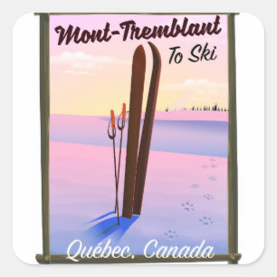 Adesivo Quadrado Mont-Tremblant Québec poster de Esqui.