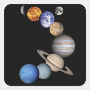 Adesivo Quadrado Montagem solar de Sytem