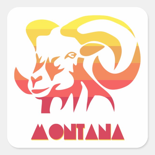 Adesivo Quadrado Montana Bighorn (Frente)
