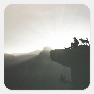 Adesivo Quadrado Montanha escalada Motivação e humor Yosemite