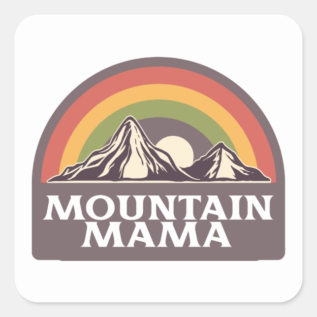 Adesivo Quadrado Montanha Mama Square Sticker (Frente)