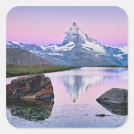 Adesivo Quadrado Montanha Matterhorn em Zermatt, Suiça