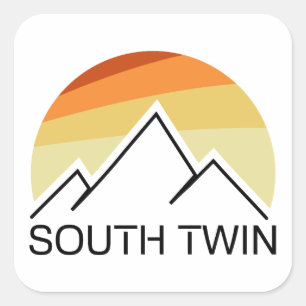 Adesivo Quadrado Montanha South Twin New Hampshire Retro