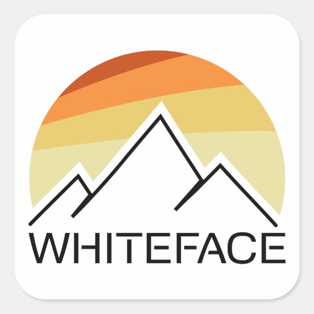 Adesivo Quadrado Montanha Whiteface Retro (Frente)