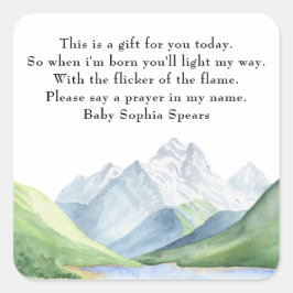 Adesivo Quadrado Montanhas de aquarela - Orações para bebê