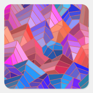 Adesivo Quadrado Montanhas de Fantasia Vista do Céu