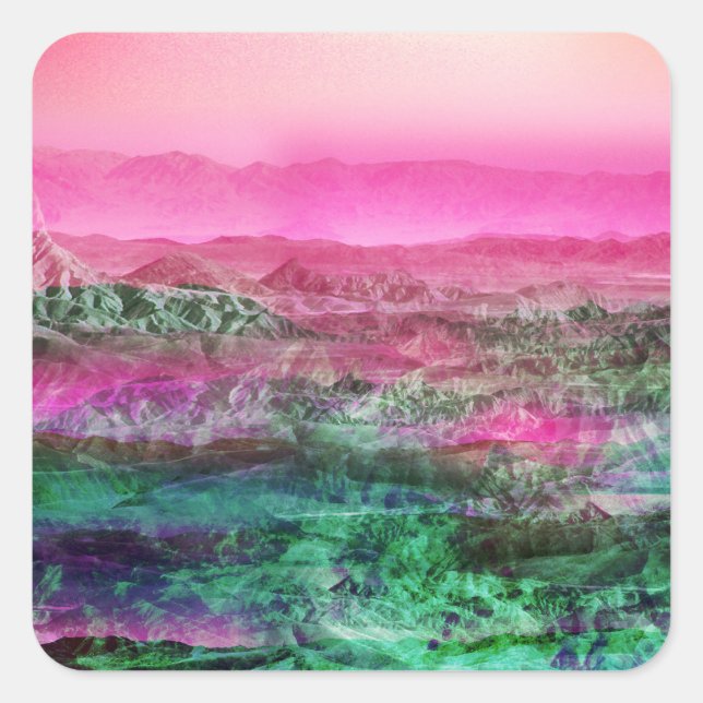 Adesivo Quadrado Montanhas do Deserto (Frente)