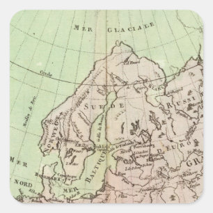 Adesivo Quadrado Montanhas e rios de Europa