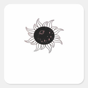 Adesivo Quadrado Montanhas Espaciais do Sol Whimsigoth e Pôr do Sol