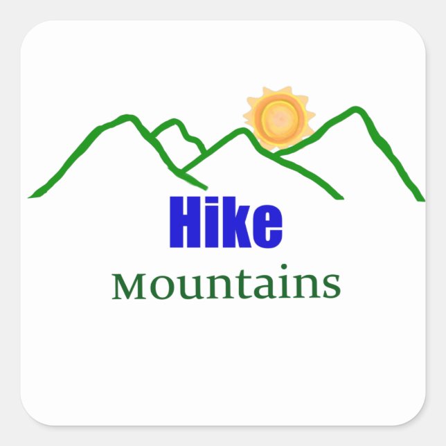 Adesivo Quadrado Montanhas Hike Silhouter Sticker (Frente)