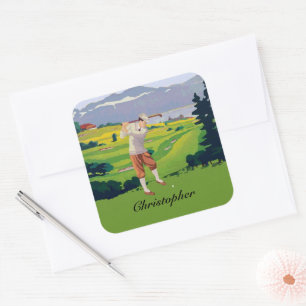 Adesivo Quadrado Montanhas personalizadas do estilo do vintage que