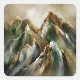 Adesivo Quadrado Montanhas Pintadas