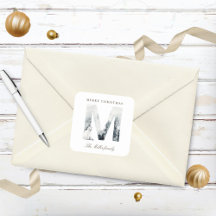 Montanhas Snowy Woodland Animais Feriados Monogram