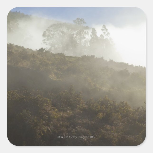 Adesivo Quadrado Monte Haleakala, Maui, Havaí, EUA (Frente)