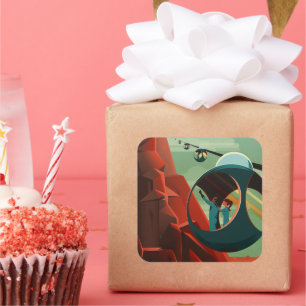 Adesivo Quadrado Monte Olimpo em Marte Maior Vulcão do Sistema Sola