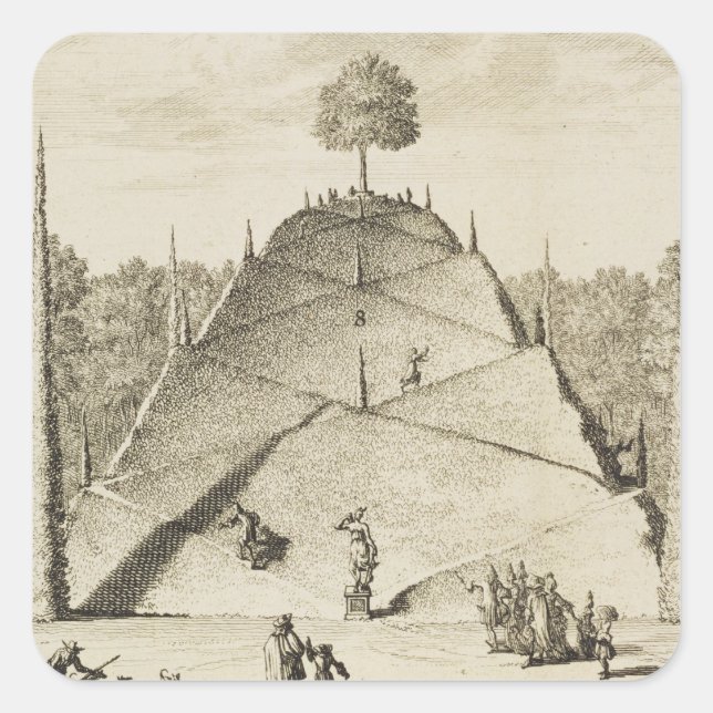 Adesivo Quadrado Monte Parnasso Artificial, gravado por Johannes V (Frente)