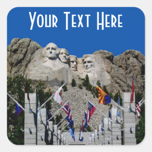 Adesivo Quadrado Monte Rushmore Foto Personalizável Souvenir