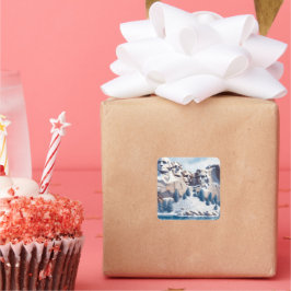 Adesivo Quadrado Monte Rushmore Snow Natal