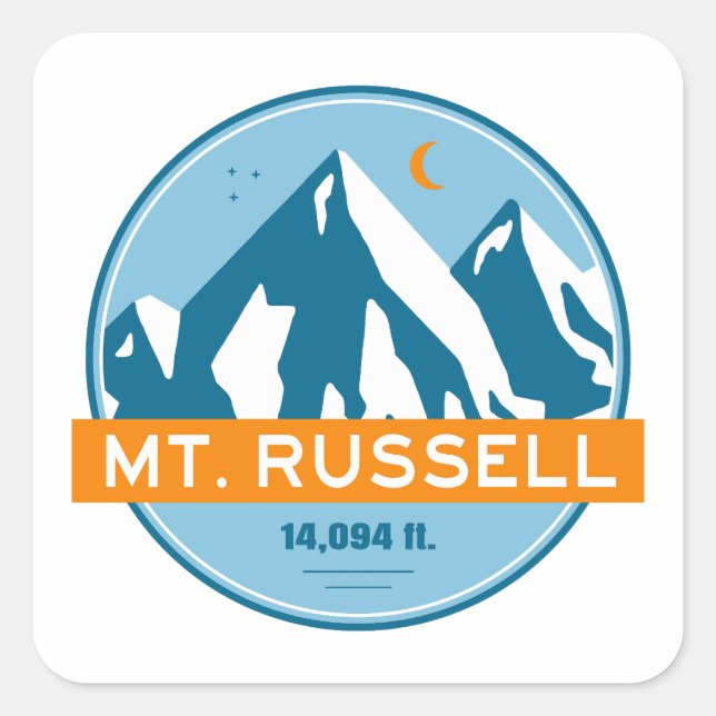 Adesivo Quadrado Monte Russell Estrelas da Califórnia Lua (Frente)