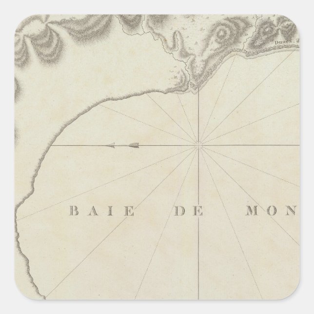 Adesivo Quadrado Monterey Bay Region, Califórnia (Frente)