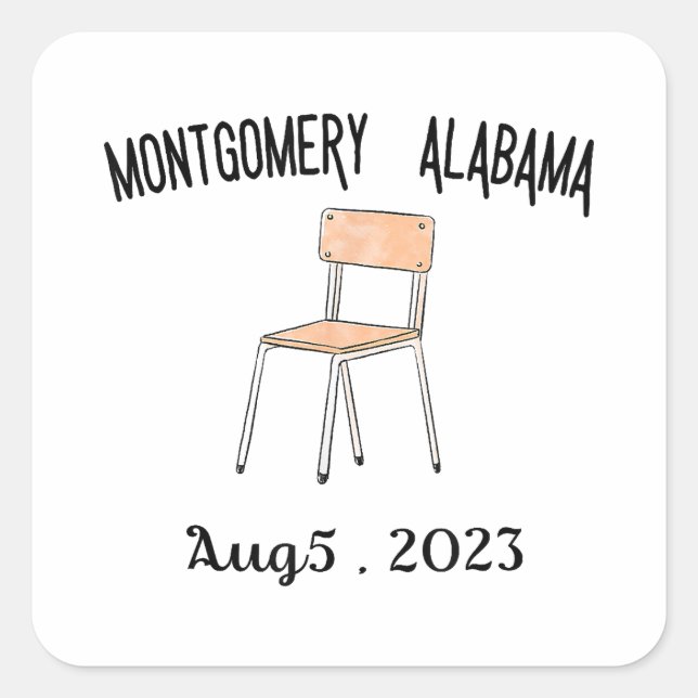 Adesivo Quadrado Montgomery Alabama lutou contra o riverboat brawl  (Frente)