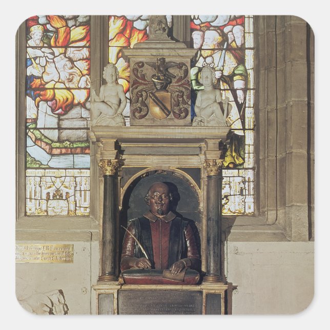 Adesivo Quadrado Monumento a William Shakespeare c.1616-23 (Frente)