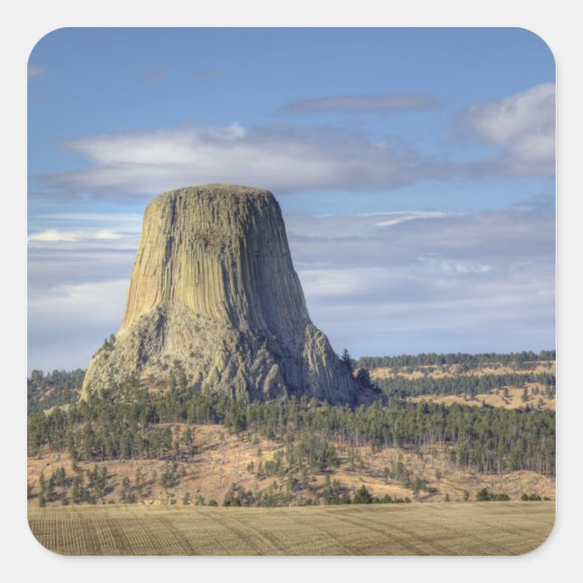 Adesivo Quadrado Monumento Nacional Devils Tower (Frente)