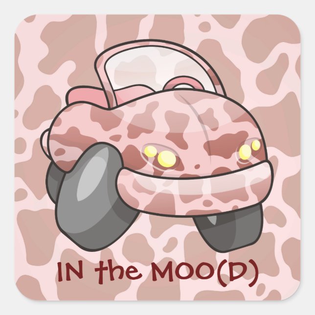 Adesivo Quadrado Moo Car (Frente)