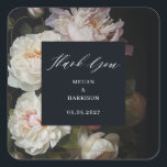 Adesivo Quadrado Moody Peony Floral<br><div class="desc">Moody Peony e Rosa Floral</div>