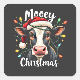 Adesivo Quadrado Mooey Natal Engraçado Xmas Covinhos