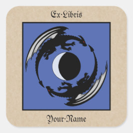 Adesivo Quadrado Moon Dragon Fantasy Design