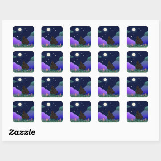 Adesivo Quadrado Moonlit Dreamer Girl Square Sticker 