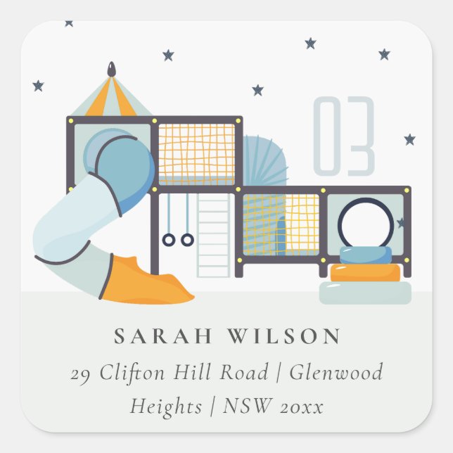 Adesivo Quadrado Morada de Crianças da Selva Selvagem no Interior d (Frente)