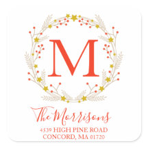 Morada de Natal Monograma Botânica de Devolução