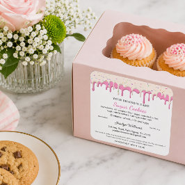 Adesivo Quadrado Morango & Frosting de Baunilha Drip Cottage Law